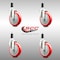 Service Caster 5 Inch 316SS Red Polyurethane Swivel 1-3/8 Inch Expanding Stem Caster Set SCC SCC-SS316EX20S514-PPUB-RED-138-4 - alternate 2